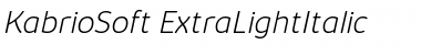 Kabrio Soft ExtraLight Italic Font Kabrio Soft ExtraLight Italic Font