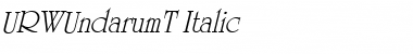 URWUndarumT Italic Font URWUndarumT Italic Font