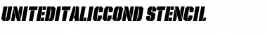 United Italic Cond Stencil Font United Italic Cond Stencil Font