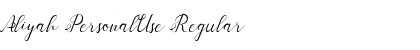 Aliyah PersonalUse Regular Font Aliyah PersonalUse Regular Font