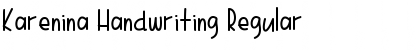 Karenina Handwriting Regular Font Karenina Handwriting Regular Font