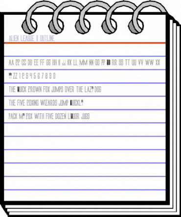Alien League II Outline Regular animated font preview Alien League II Outline Regular animated font preview