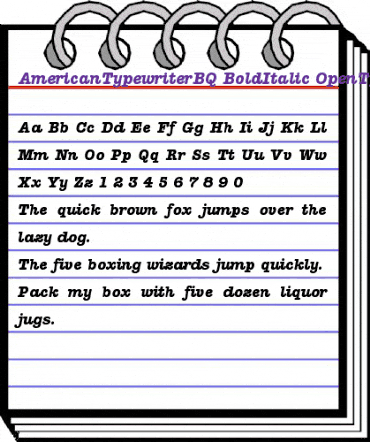 American Typewriter BQ Regular animated font preview American Typewriter BQ Regular animated font preview