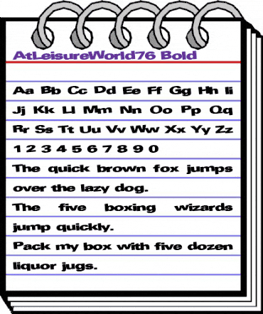 AtLeisureWorld76 Bold animated font preview AtLeisureWorld76 Bold animated font preview