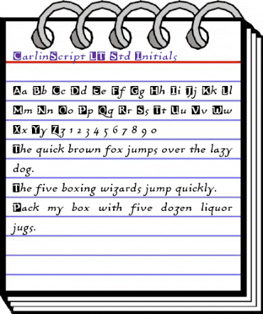 CarlinScript LT Std Initials Regular animated font preview CarlinScript LT Std Initials Regular animated font preview
