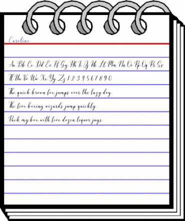 Caroline Regular animated font preview Caroline Regular animated font preview