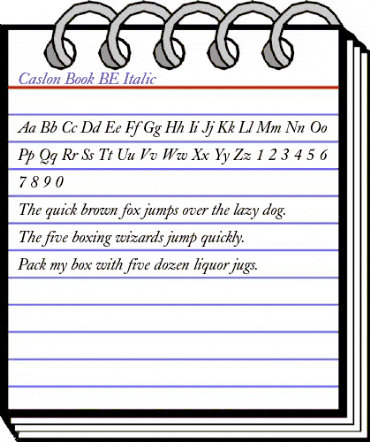 Caslon Book BE Italic animated font preview Caslon Book BE Italic animated font preview