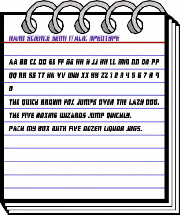 Hard Science Semi-Italic Semi-Italic animated font preview Hard Science Semi-Italic Semi-Italic animated font preview