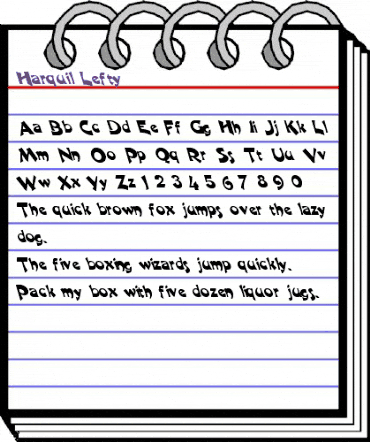 Harquil Lefty Regular animated font preview Harquil Lefty Regular animated font preview