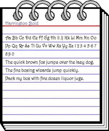 Harrington Bold Bold animated font preview Harrington Bold Bold animated font preview