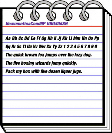 HeaveneticaCond9P UBlkOblSH animated font preview HeaveneticaCond9P UBlkOblSH animated font preview