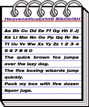 HeaveneticaExtd9 BlkOblSH animated font preview HeaveneticaExtd9 BlkOblSH animated font preview