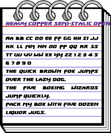 Heavy Copper Semi-Italic Semi-Italic animated font preview Heavy Copper Semi-Italic Semi-Italic animated font preview
