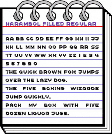 Karambol Filled Regular animated font preview Karambol Filled Regular animated font preview