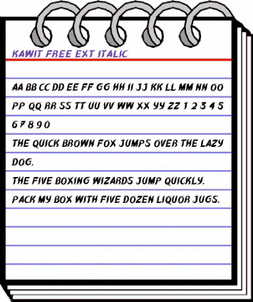 Kawit Free Ext Italic Regular animated font preview Kawit Free Ext Italic Regular animated font preview