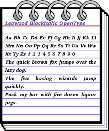 ITC Leawood Black Italic animated font preview ITC Leawood Black Italic animated font preview