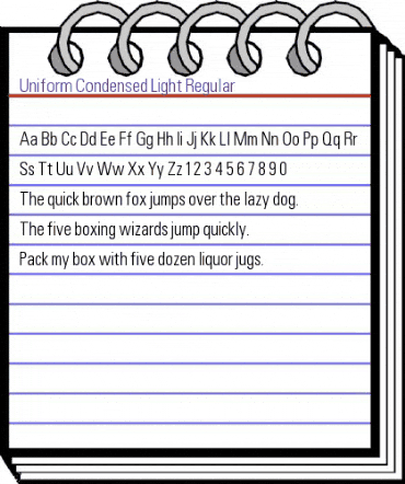 Uniform Condensed Light Regular animated font preview Uniform Condensed Light Regular animated font preview