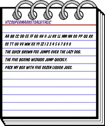 VTCSuperMarketSaleItalic Regular animated font preview VTCSuperMarketSaleItalic Regular animated font preview