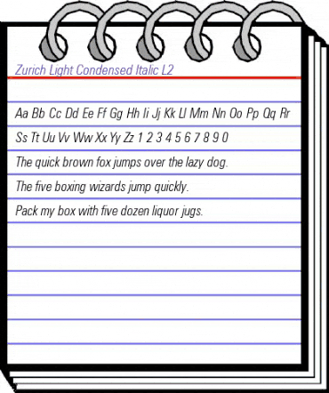 Zurich LtCn L2 Light Italic animated font preview Zurich LtCn L2 Light Italic animated font preview