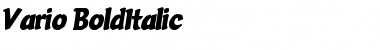 Vario-BoldItalic Regular Font