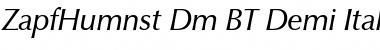 ZapfHumnst Dm BT Demi Italic Font