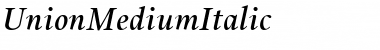 UnionMediumItalic Regular Font