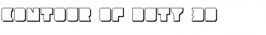 Contour of Duty 3D Regular Font