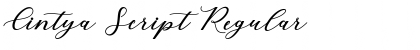 Cintya Script Regular Font