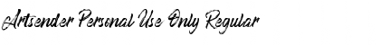 Artsender Personal Use Only Regular Font