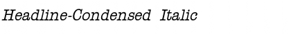 Headline-Condensed Italic Font