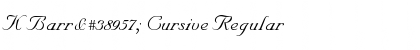K Barr頭 Cursive Regular Font