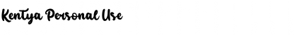 Kentya Personal Use Font