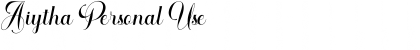 Aiytha Personal Use Regular Font