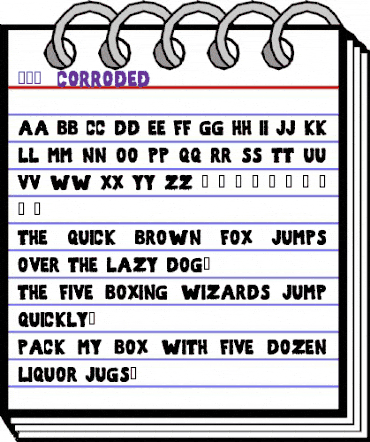 101! Corroded Regular animated font preview