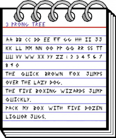 3 Prong Tree Regular animated font preview