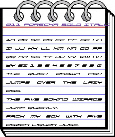 911 Porscha Bold Italic Bold Italic animated font preview