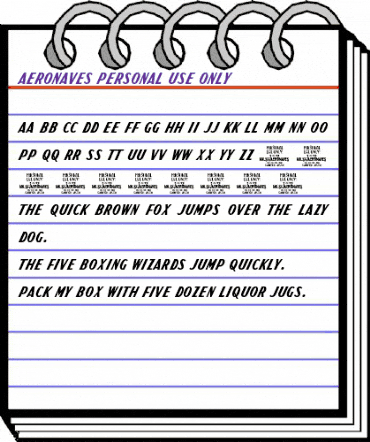 Aeronaves PERSONAL USE ONLY Regular animated font preview