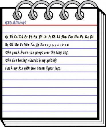 AIFraktScript Regular animated font preview