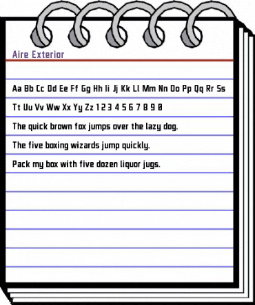 Aire Exterior Regular animated font preview