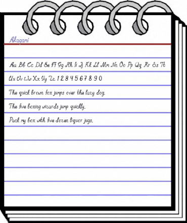 Akagami Regular animated font preview