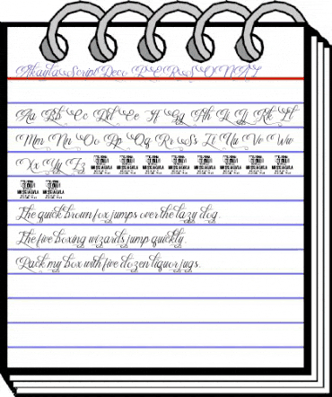 Akayla Script Deco PERSONAL USE Regular animated font preview