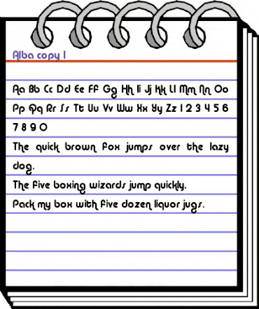 Alba Regular animated font preview