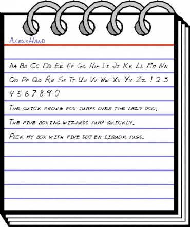 AlexsHand Regular animated font preview