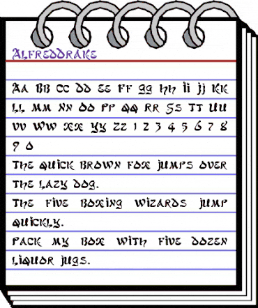 AlfredDrake Regular animated font preview