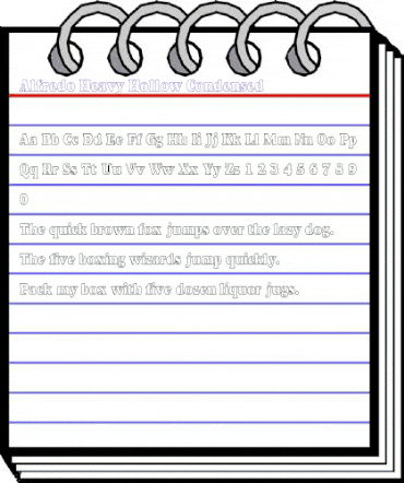 Alfredo Heavy Hollow Condensed Regular animated font preview