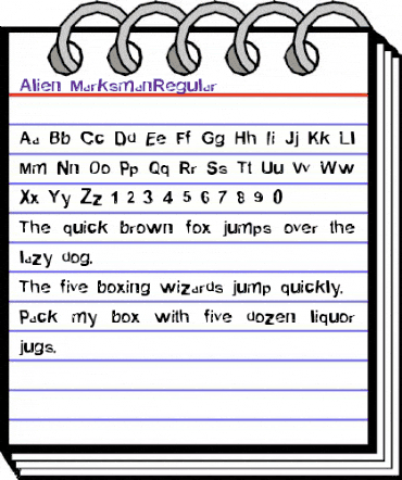 Alien Marksman Regular animated font preview