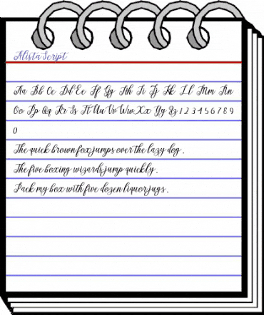 Alista Script Regular animated font preview