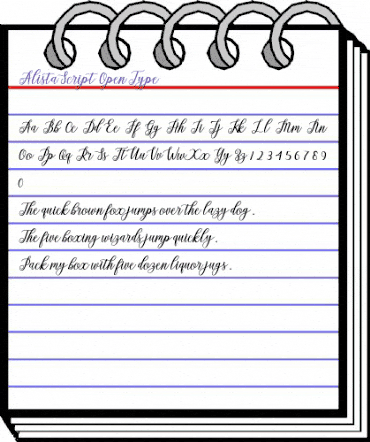 Alista Script Regular animated font preview