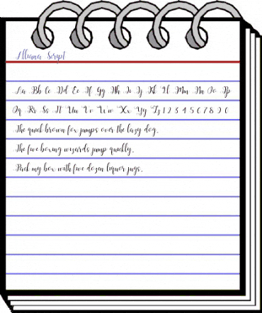 Alliana Script Regular animated font preview