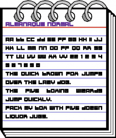 Almanaque Normal animated font preview